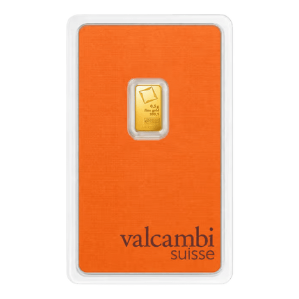 1/2 gram gold bar valcambi (carded)
