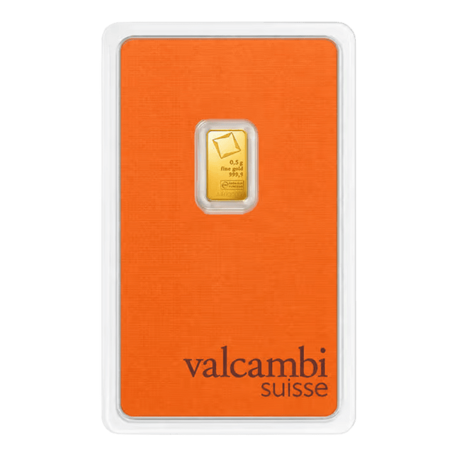 1/2 gram gold bar valcambi (carded)