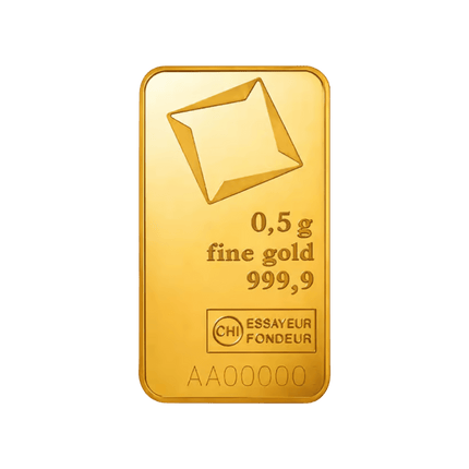 1/2 gram gold bar valcambi (carded)