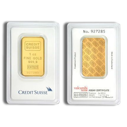 1 oz gold bar credit suisse (carded)