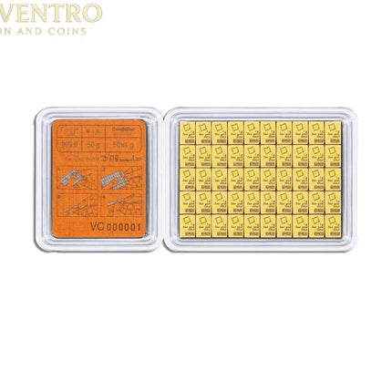 50 x 1 gram .9999 Valcambi CombiBar™ Gold (In Assay) Genventro Bullion and Coins