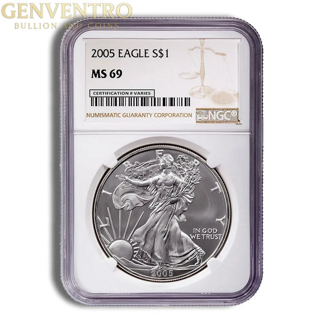 2005 Silver Eagle NGC MS69 Genventro Bullion and Coins