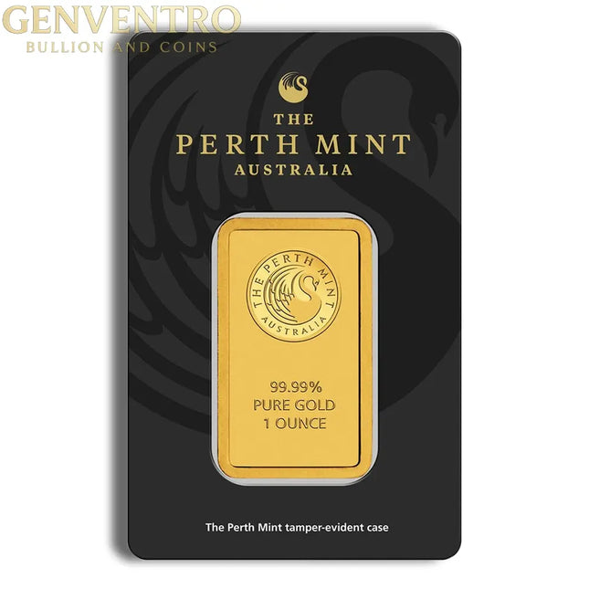 1 oz Gold Bar - Perth Mint (Black Card) Genventro Bullion and Coins