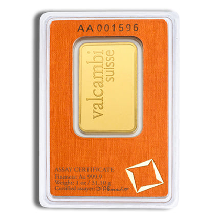 1 oz gold bar valcambi (carded)