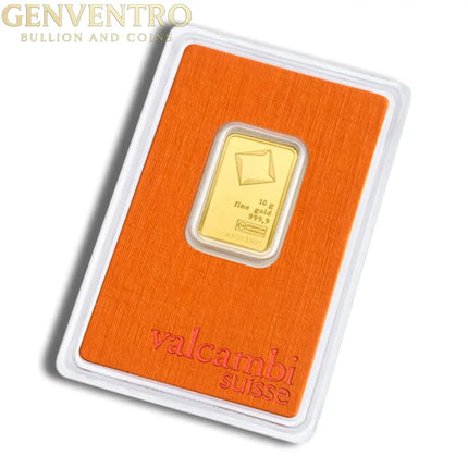 10 gram Gold Bar - Valcambi (Carded) Genventro Bullion and Coins