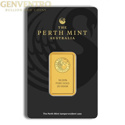 20 gram Gold Bar - Perth Mint (Carded) Genventro Bullion and Coins
