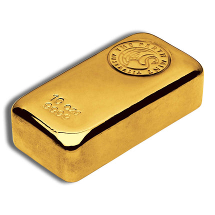 10 oz gold bar perth mint (carded)
