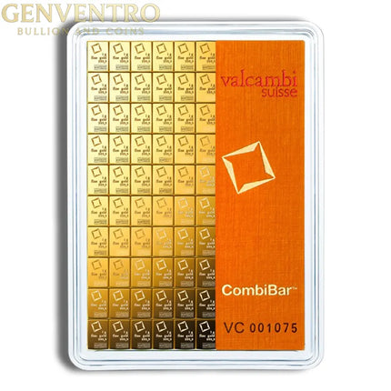 100 x 1 gram .9999 Valcambi CombiBar™ Gold (In Assay) Genventro Bullion and Coins