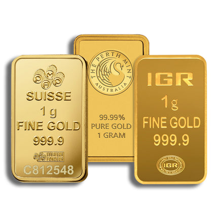 1 gram gold bar brand varies (no card)