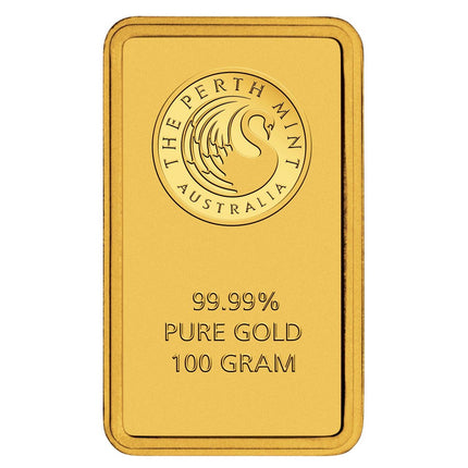 100 gram gold bar perth mint (carded)