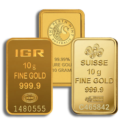 10 gram gold bar brand varies (no card)