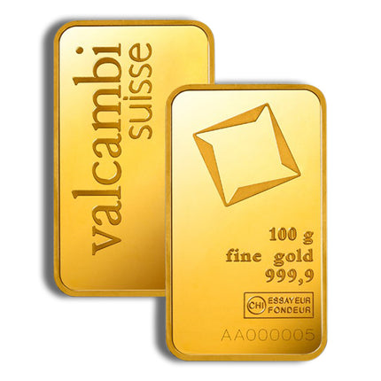 100 gram gold bar valcambi (carded)