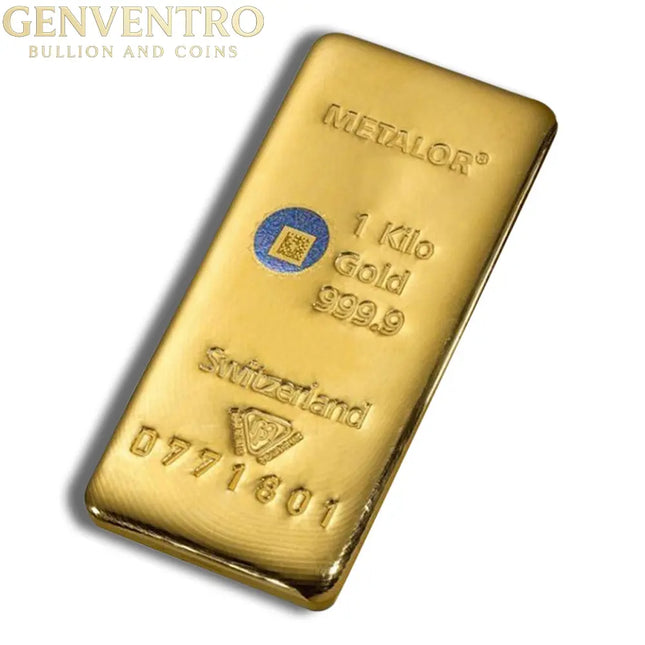 1 Kilo Gold Bar - Metalor Genventro Bullion and Coins