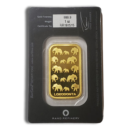 1 oz gold bar rand refinery (carded)