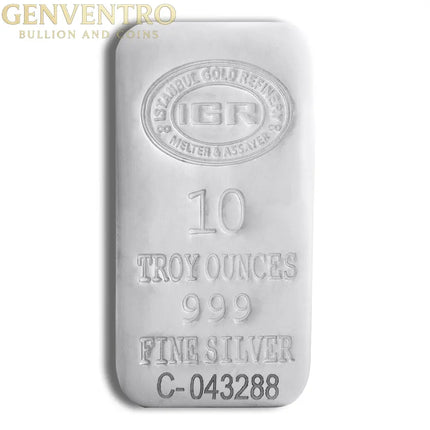 10 oz Silver Bar - IGR Metals Genventro Bullion and Coins