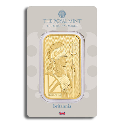 1 oz gold bar britannia (carded)
