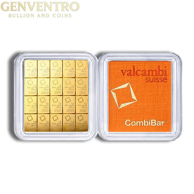 20 x 1 gram .9999 Valcambi CombiBar™ Gold (In Assay) Genventro Bullion and Coins
