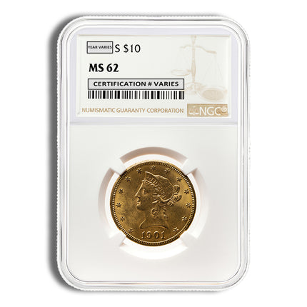 $10 gold liberty eagle ngc ms62