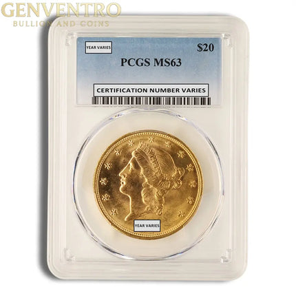 $20 Gold Liberty Double Eagle - PCGS MS63 Genventro Bullion and Coins