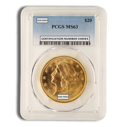 $20 gold liberty double eagle pcgs ms63
