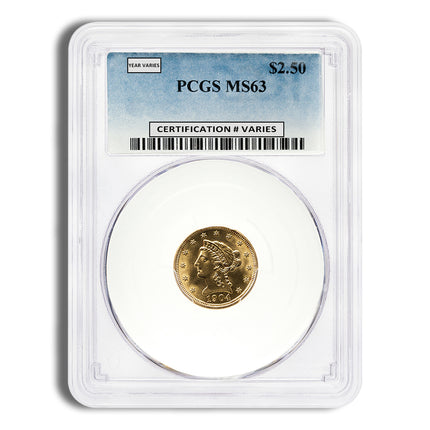 $2.5 gold liberty quarter eagle pcgs ms63