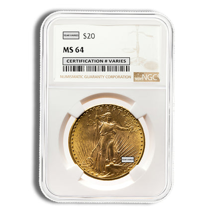$20 gold saint gaudens double eagle ngc ms64
