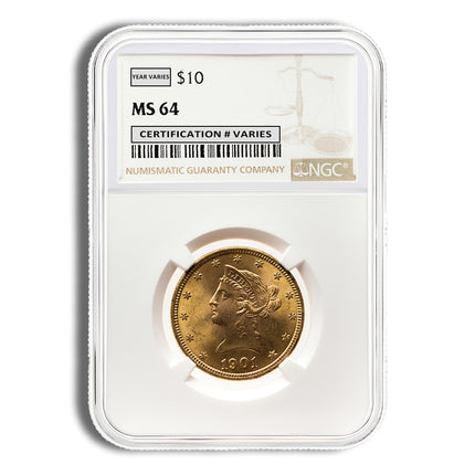 $10 gold liberty eagle ngc ms64