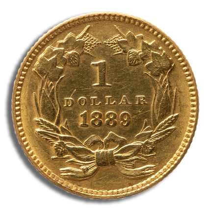 $1 gold indian type 3 cleaned/low grade