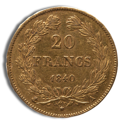 france gold 20 francs louis philippe (1830 1848)
