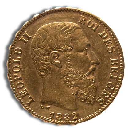 belgium gold 20 francs leopold ii (1867 1882)