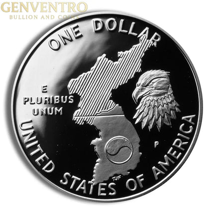 1991-P $1 Korean War Silver Commem - Proof Genventro Bullion and Coins