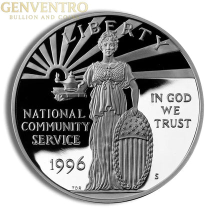 1996-S $1 Community Service Silver Commem - Proof Genventro Bullion and Coins