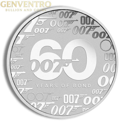 2022 1 oz Tuvalu Silver 60 Years of Bond BU Genventro Bullion and Coins