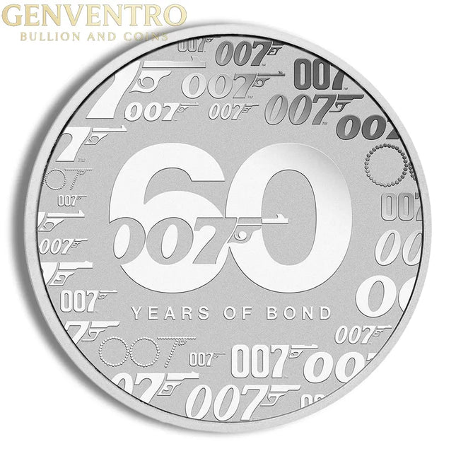 2022 1 oz Tuvalu Silver 60 Years of Bond BU Genventro Bullion and Coins