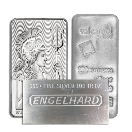 100 oz silver bar brand varies