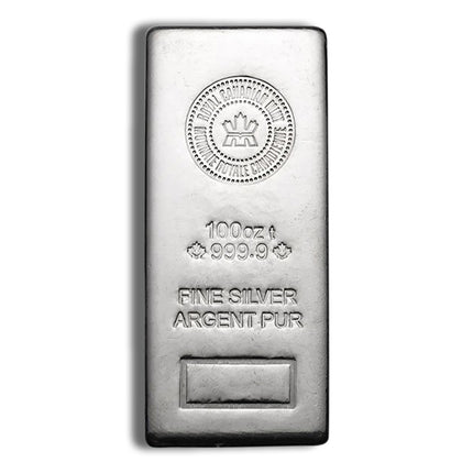 100 oz silver bar royal canadian mint rcm
