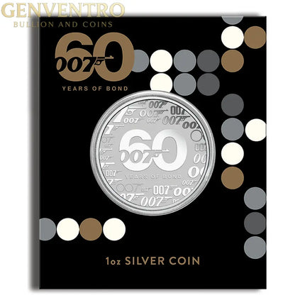 2022 1 oz Tuvalu Silver 60 Years of Bond BU Genventro Bullion and Coins