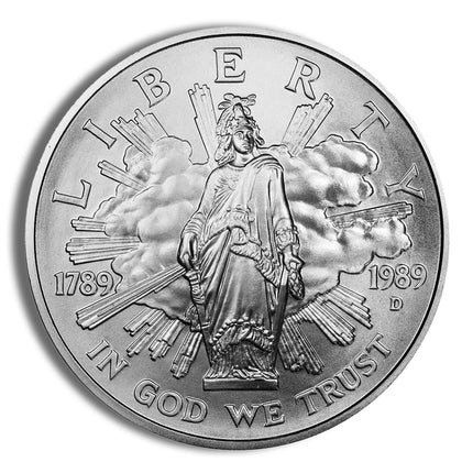 1989 d $1 congressional silver commem bu