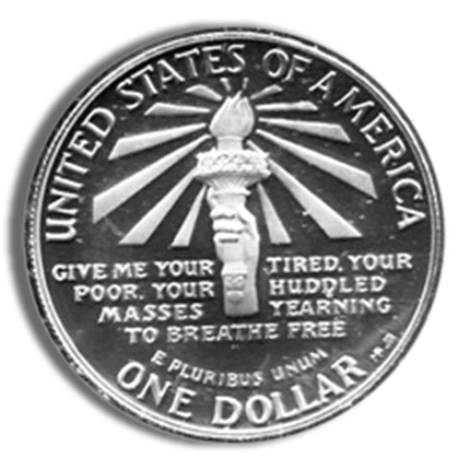 1986 s $1 statue of liberty silver commem proof