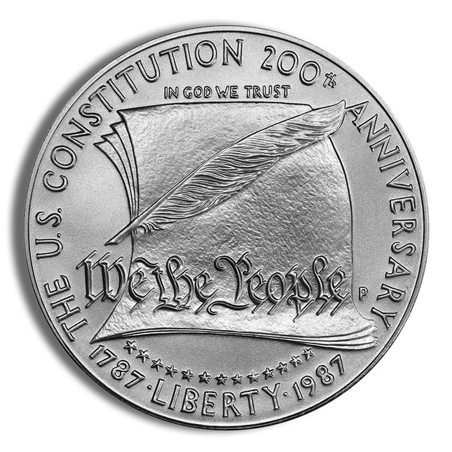 1987 p $1 constitution silver commem bu
