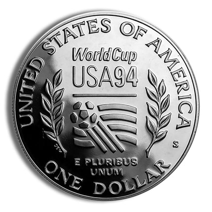 1994 d $1 world cup silver commem bu