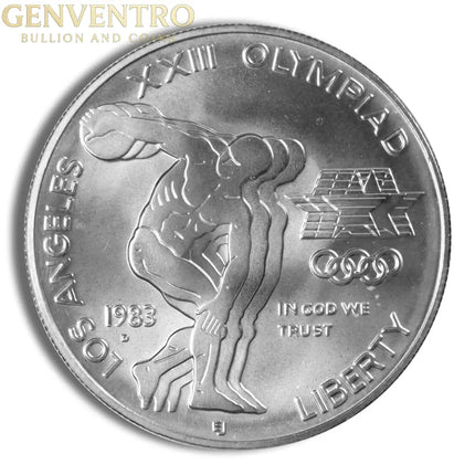 1983-D $1LA Olympic Silver Commem - BU Genventro Bullion and Coins