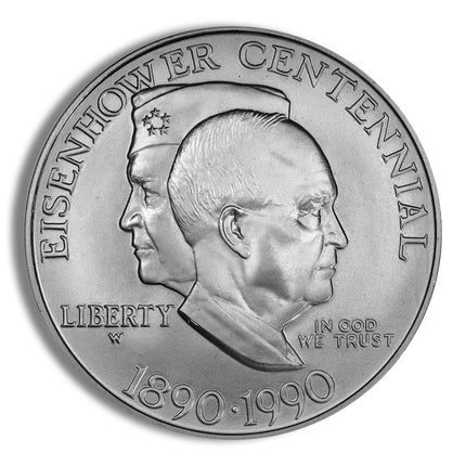 1990 w $1 eisenhower silver commem bu