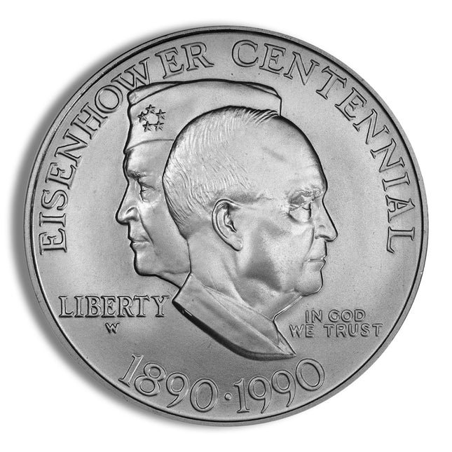 1990 w $1 eisenhower silver commem bu