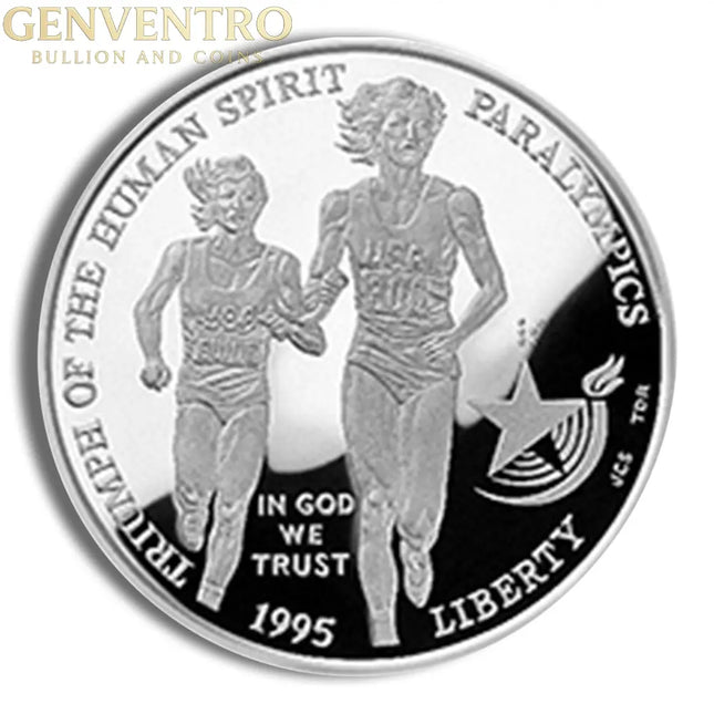 1995-P $1 Blind Runner Silver Commem - Proof Genventro Bullion and Coins
