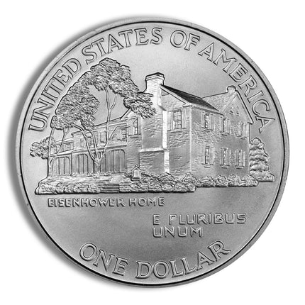 1990 w $1 eisenhower silver commem bu