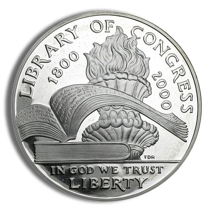 2000 p $1 library of congress silver commem bu