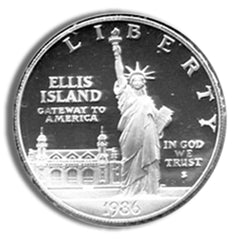 1986 s $1 statue of liberty silver commem proof