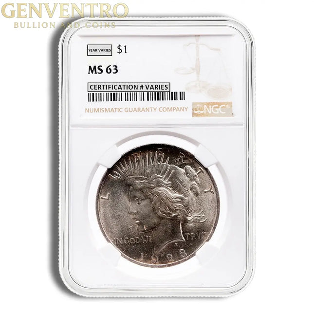 Peace Dollar - NGC MS63 (Toned) Genventro Bullion and Coins