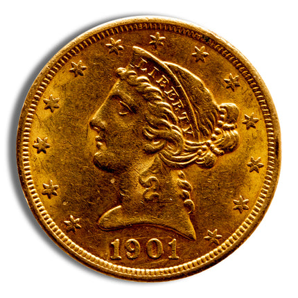 $5 gold liberty half eagle au